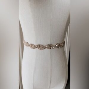 Untamed Petals Pave Crystals Aliza Rose Gold Bridal Belt